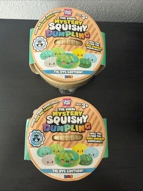 2 Mystery Squishy Dumpling Tie Dye Edition - Cute Multicolor Plush Toys